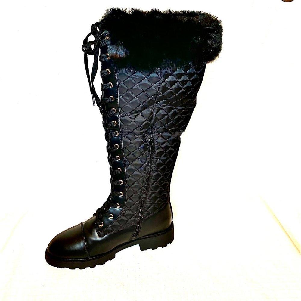 NEW! JustFab Kalima Quilted Knee High Flat Boot